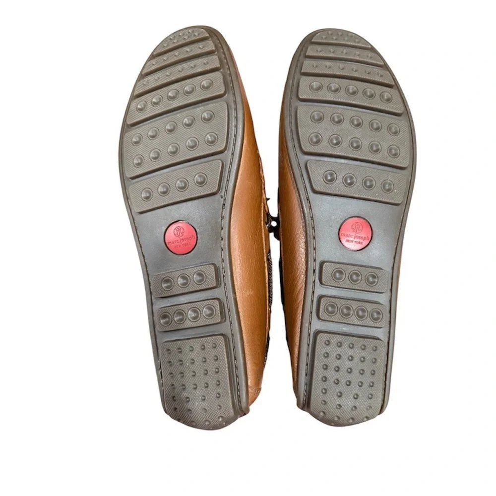 Marc Joseph New York Handcrafted Leather Driving Moccasins Loafers Brown Size 10 - Picture 8 of 10